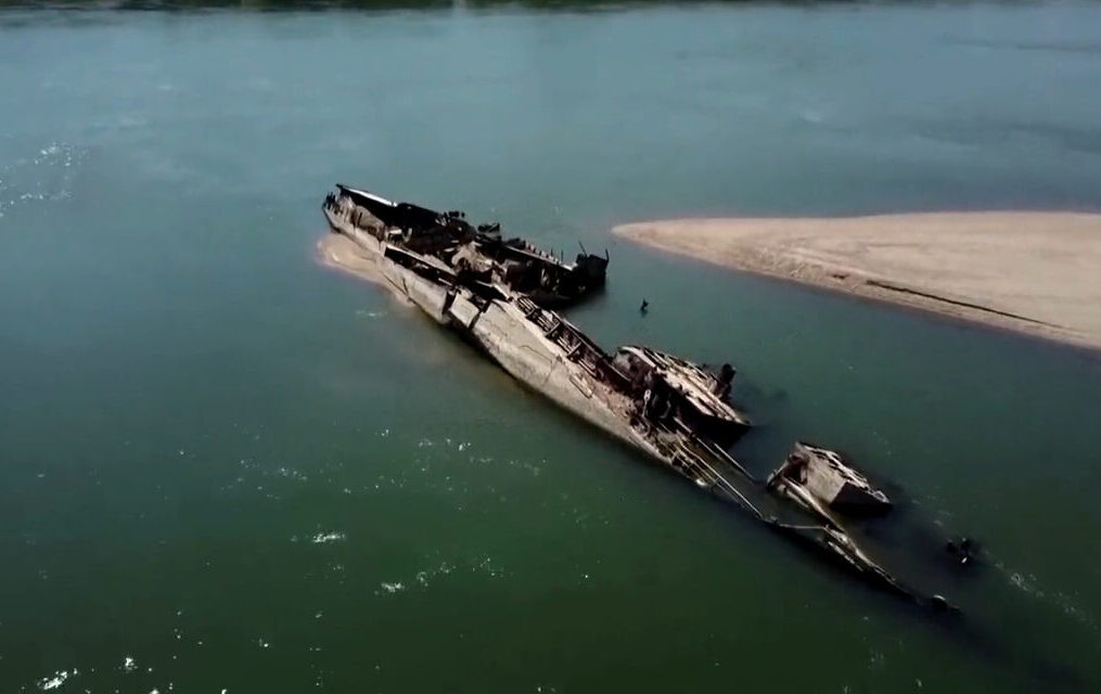 Drought exposes dozens of Nazi ships sunk in Danube River